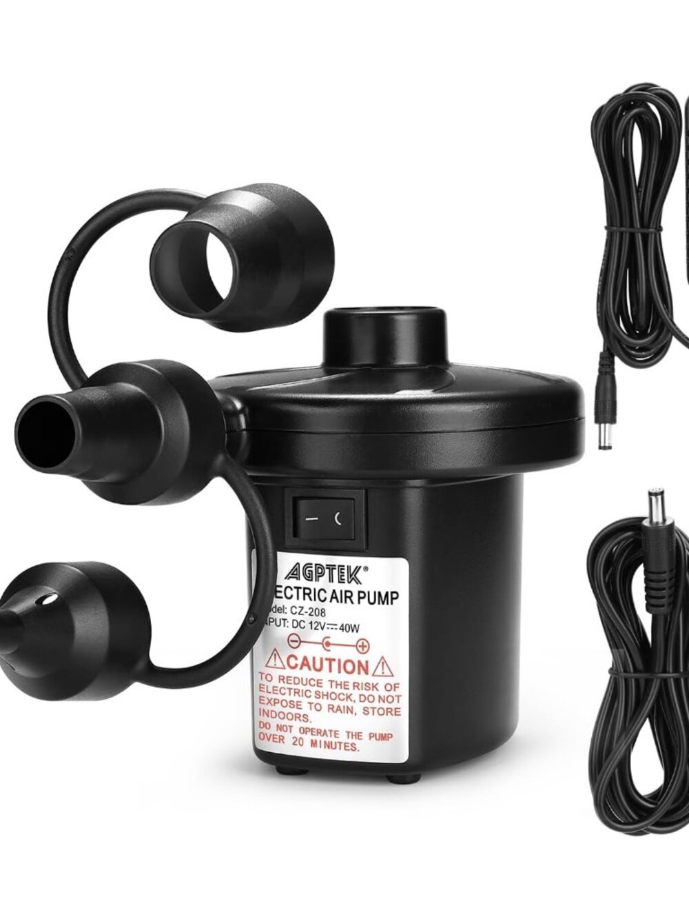 Electric Air Pump for Inflatables,110V AC &12V DC Inflator Deflator